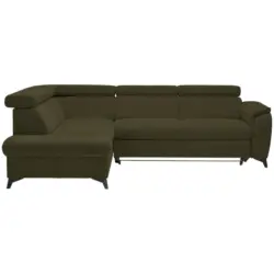Ecksofa Prag in Mikrofaser Olivgr&uuml;n 203/260 cm