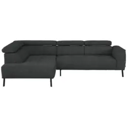 Ecksofa in Webstoff Anthrazit 205/280 cm