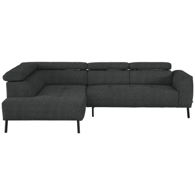 Ecksofa in Webstoff Anthrazit 205/280 cm