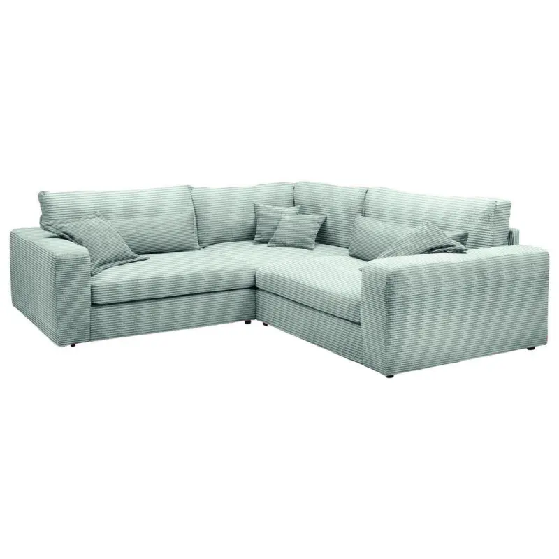 Ecksofa in Cord Mintgr&uuml;n 248/248 cm