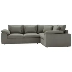 Ecksofa in Chenille Grau 289/216 cm