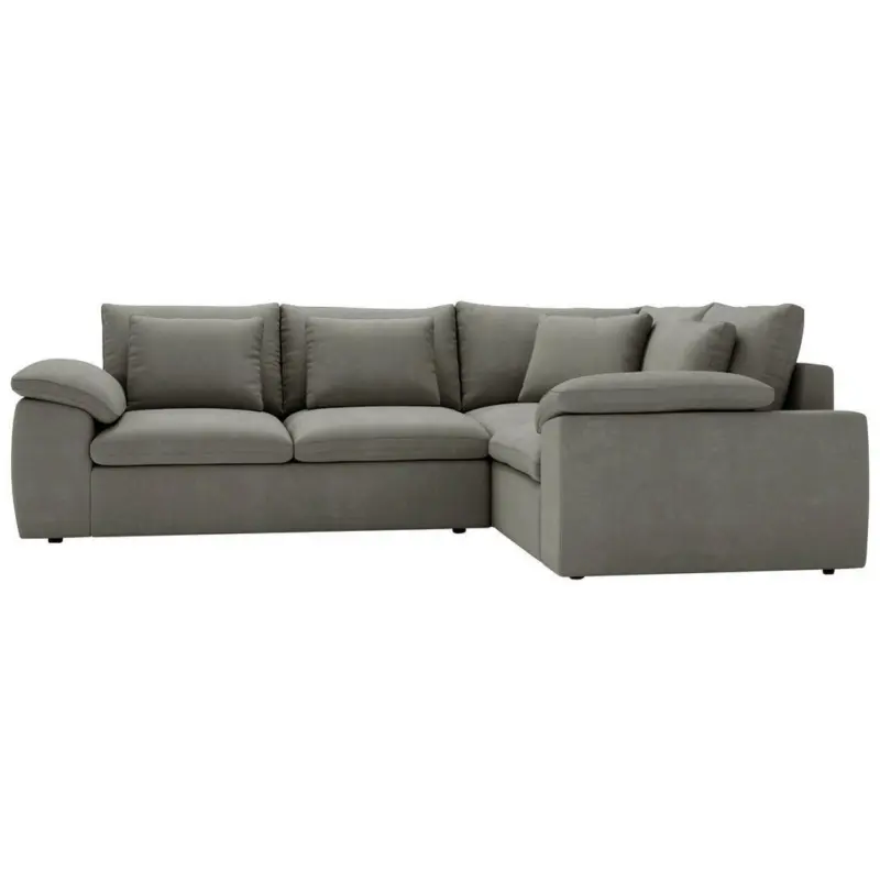 Ecksofa in Chenille Grau 289/216 cm