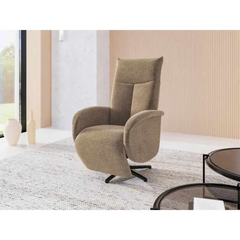 Relaxsessel in Textil Hellbraun