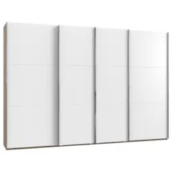 Schwebet&uuml;renschrank in Wei&szlig;, Eichefarben