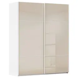 Schwebet&uuml;renschrank in Wei&szlig;, Champagner