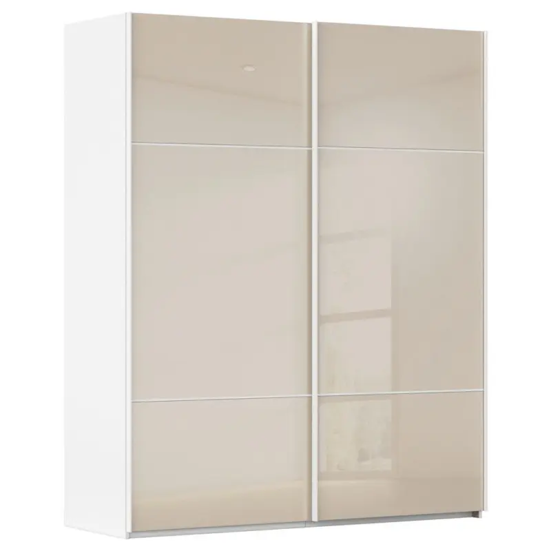 Schwebet&uuml;renschrank in Wei&szlig;, Champagner