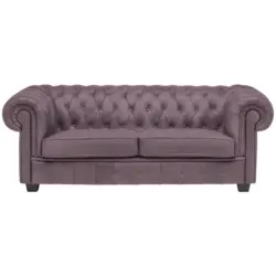 Chesterfield-Sofa in Webstoff Mauve
