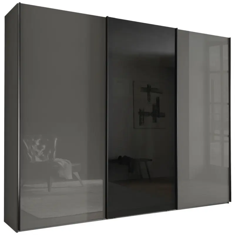 Schwebet&uuml;renschrank in Dunkelgrau, Lavagrau