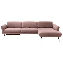 Ecksofa Posh in Echtleder Beere 308/173 cm