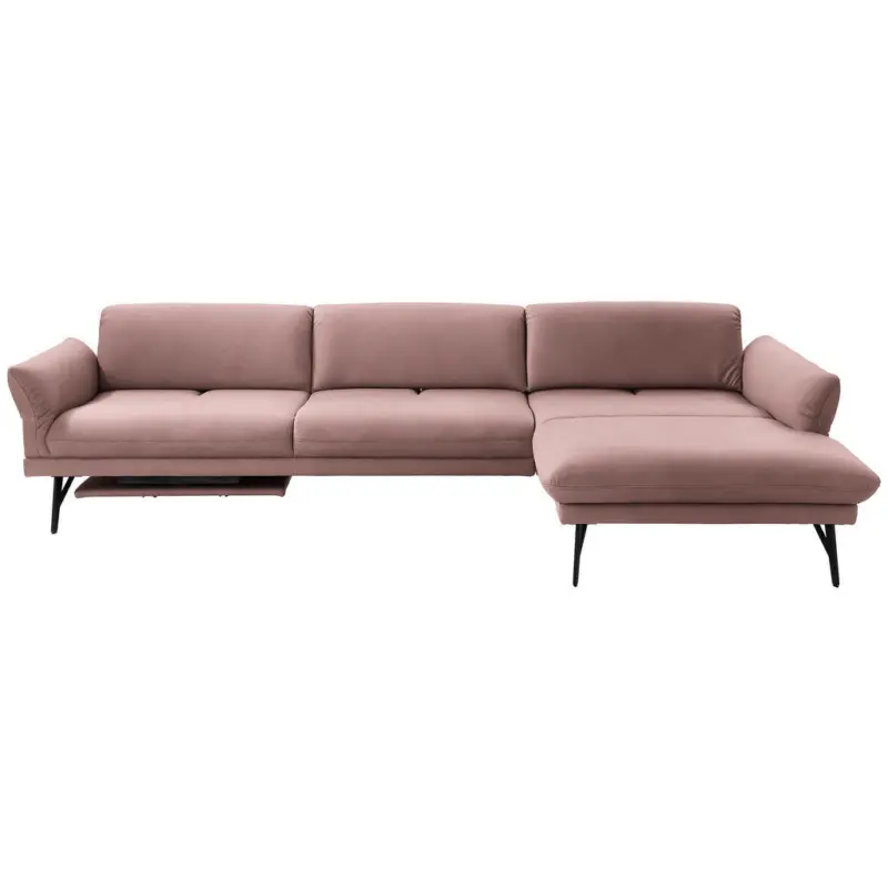 Ecksofa Posh in Echtleder Beere 308/173 cm