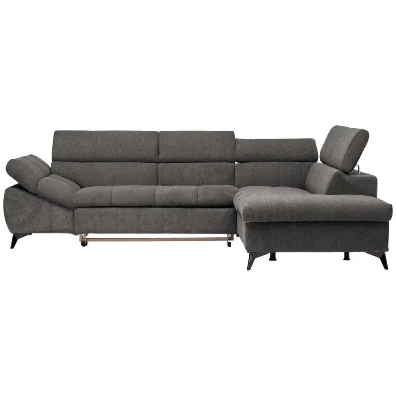 Ecksofa in Mikrofaser Grau 279/210 cm