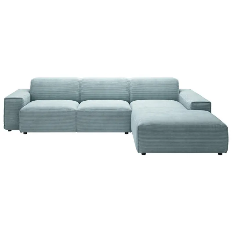 Ecksofa 9125 in Cord Hellblau 300/189 cm