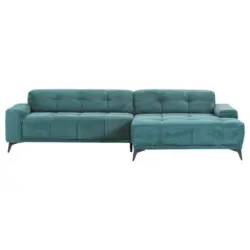 Ecksofa in Cord Petrol 295/165 cm