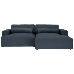 Ecksofa Felicia in Struktur Dunkelblau 267/187 cm