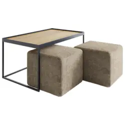 Couchtischset in Holz 100/60/49 cm