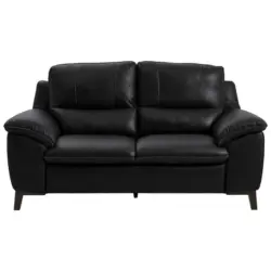 2,5-Sitzer in Kombination Echtleder/Lederlook Schwarz