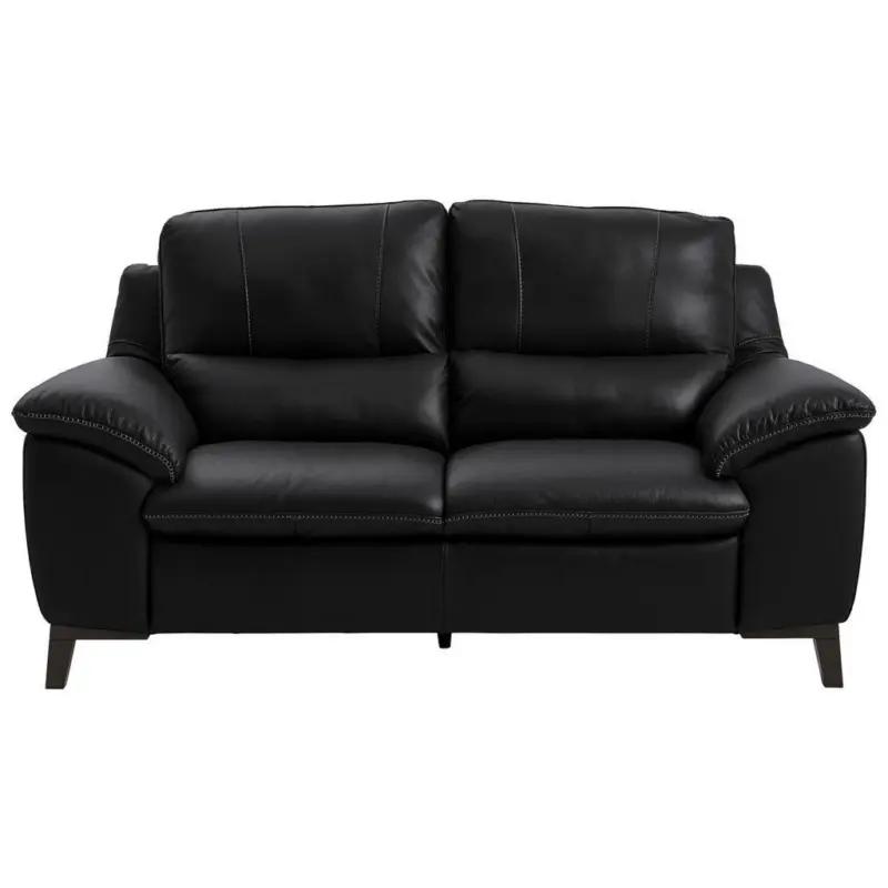 2,5-Sitzer in Kombination Echtleder/Lederlook Schwarz