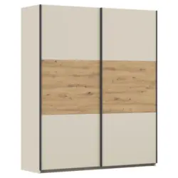 Schwebet&uuml;renschrank in Champagner, Eiche Artisan