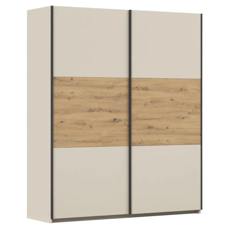 Schwebet&uuml;renschrank in Champagner, Eiche Artisan