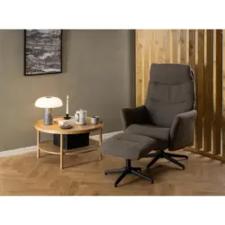 Relaxsesselset in Metall, Textil Grau