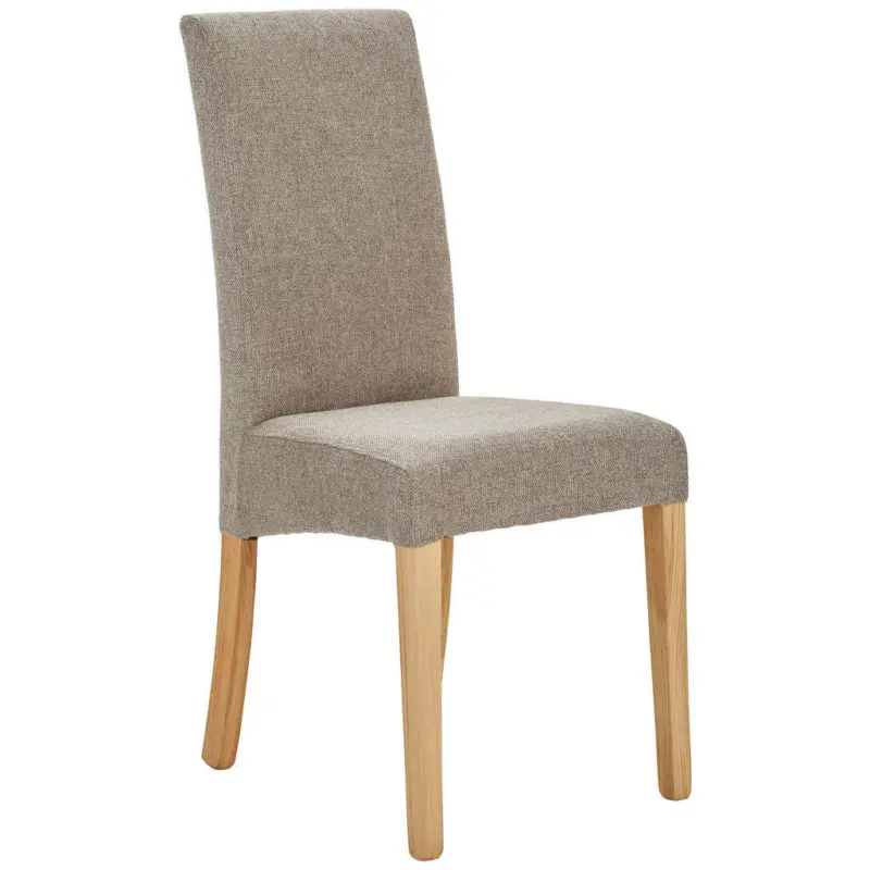 Stuhl in Holz, Textil Taupe, Eichefarben