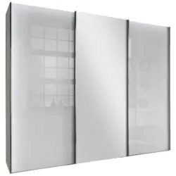 Schwebet&uuml;renschrank in Grau, Wei&szlig;