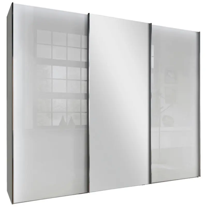 Schwebet&uuml;renschrank in Grau, Wei&szlig;