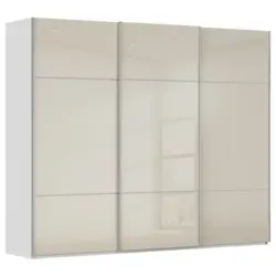 Schwebet&uuml;renschrank in Wei&szlig;, Champagner