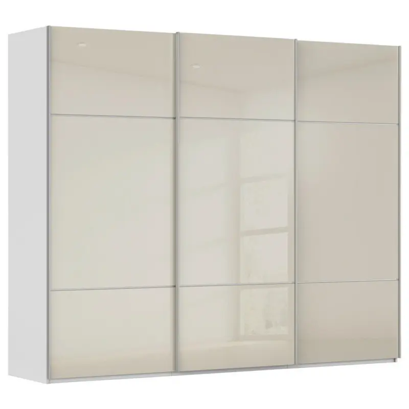 Schwebet&uuml;renschrank in Wei&szlig;, Champagner