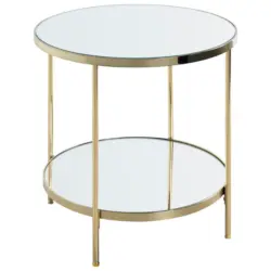 Beistelltisch in Metall, Glas 45/45/46 cm