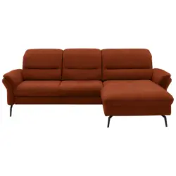 Ecksofa in Flachgewebe Terracotta 260/181 cm