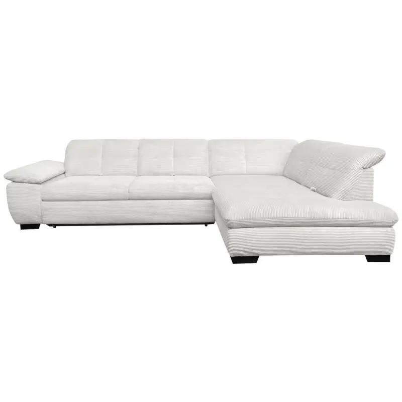Ecksofa in Cord Ecru 313/242 cm