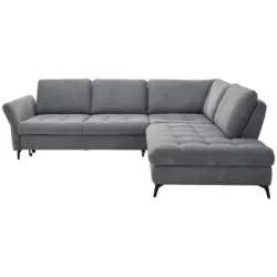 Ecksofa in Chenille Grau 288/233 cm