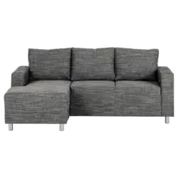 Ecksofa in Struktur Dunkelgrau 144/200 cm