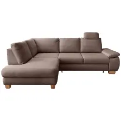 Eckschlafsofa in Cord Graubraun
