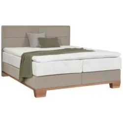 Boxspringbett 200/200 cm in Eichefarben, Blaugrau
