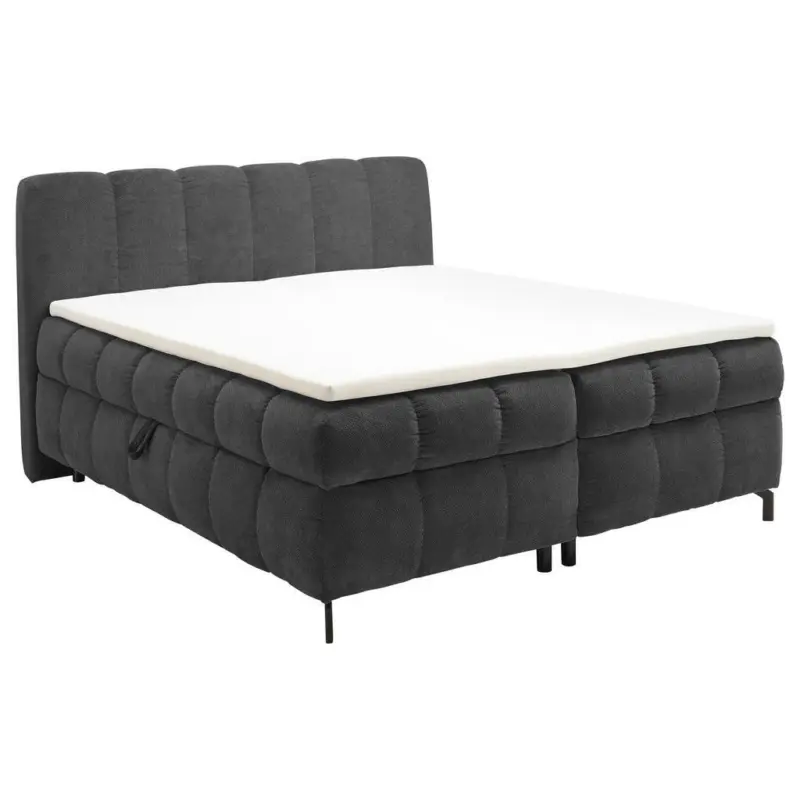 Boxbett 180/200 cm in Dunkelgrau