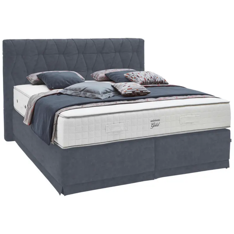 Boxspringbett 180/200 cm in Blaugrau