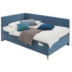 Polsterliege in Cord Blau