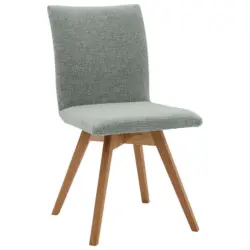 Stuhl in Holz, Textil Eichefarben, Mintgr&uuml;n