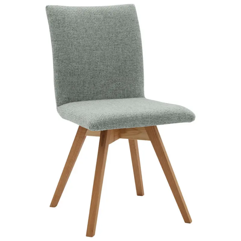 Stuhl in Holz, Textil Eichefarben, Mintgr&uuml;n