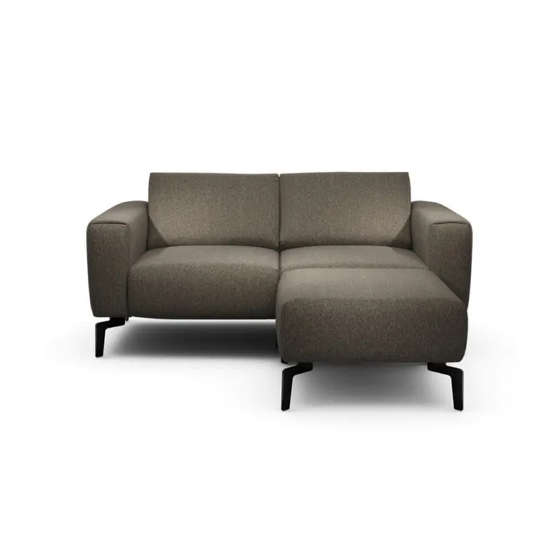 Zweisitzer inkl. Hocker Cosy in Chenille Braun