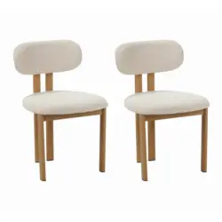 Stuhl-Set 2 St&uuml;ck Boucl&eacute;