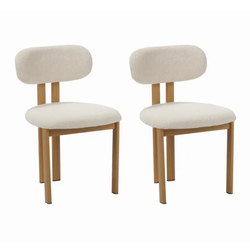 Stuhl-Set 2 St&uuml;ck Boucl&eacute;