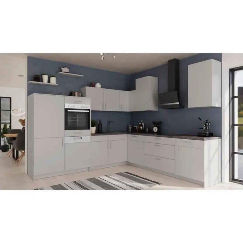 Eckk&uuml;che 289/278 cm in Hellgrau