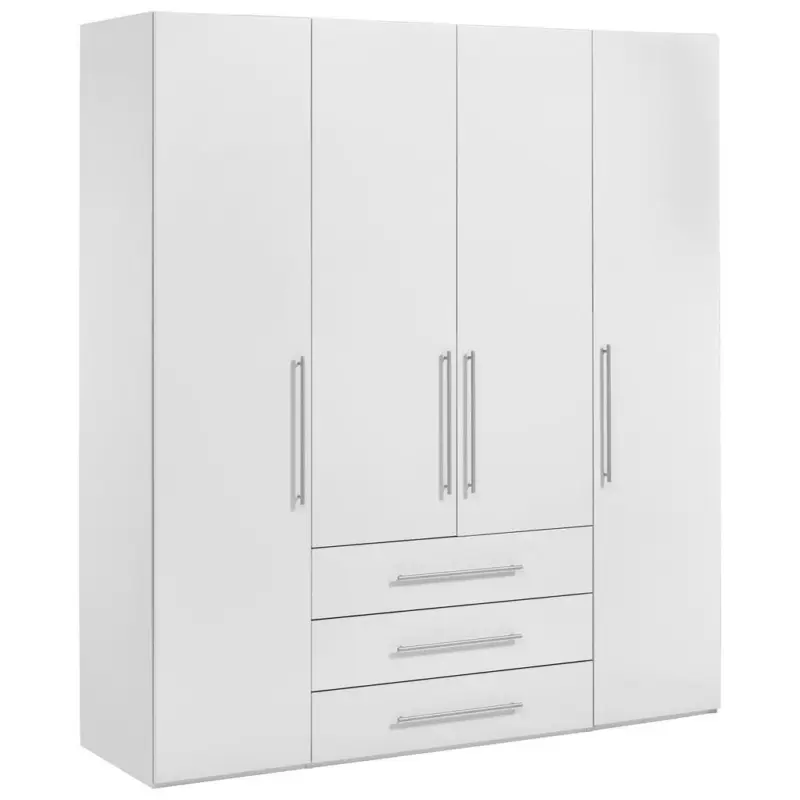 Kleiderschrank in Wei&szlig;, Wei&szlig; Hochglanz
