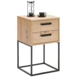 Nachtk&auml;stchen 40/65/38,5 cm in Schwarz, Eiche Artisan