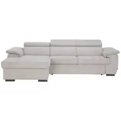 Ecksofa in Mikrofaser Silberfarben 170/266 cm