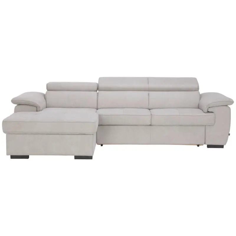 Ecksofa in Mikrofaser Silberfarben 170/266 cm
