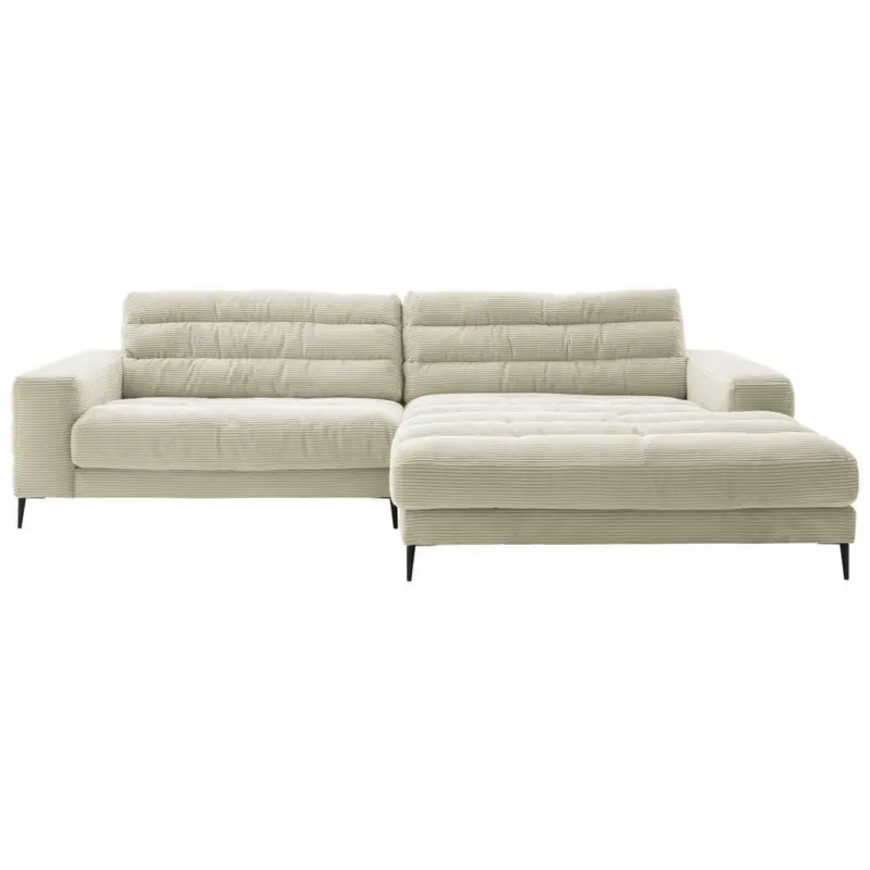 Ecksofa in Cord Naturfarben 296/207 cm